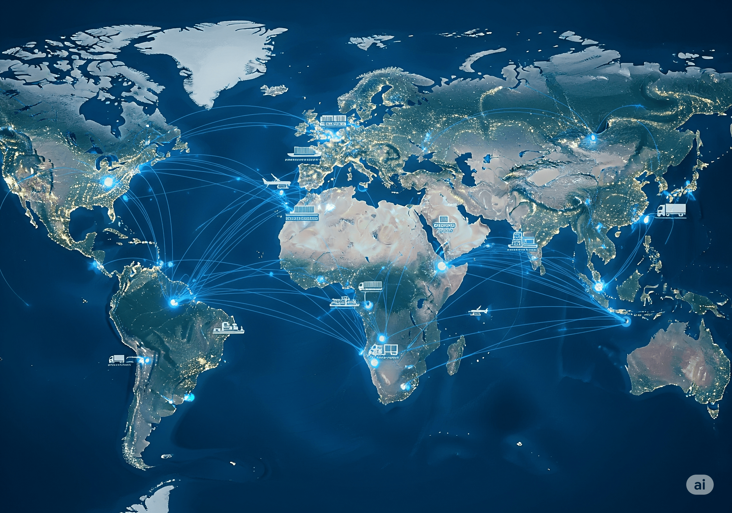 Smart logistics and supply chain with connected trucks and warehouses